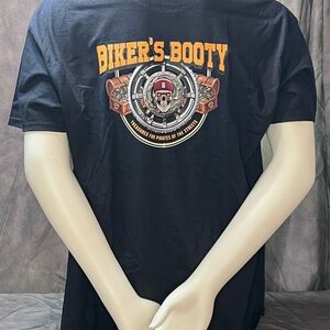 Biker’s Booty Biker Treasure Logo Black Graphic T-Shirt